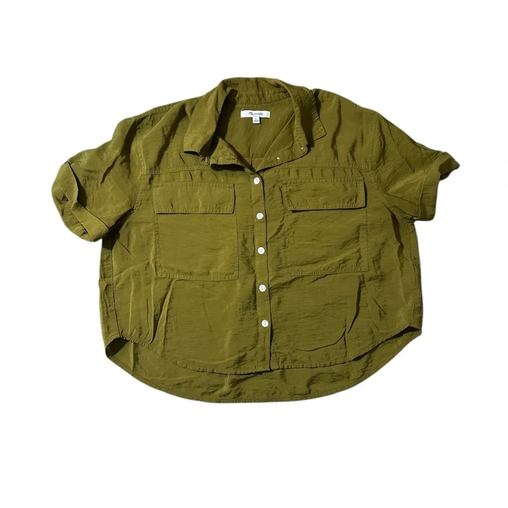 Madewell Casual Olive Button Down Shirt small - Picture 1 of 5